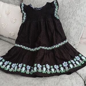 Embroidered Black Kids Dress